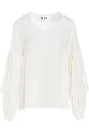 Di.la3 Pari Blusa in seta con maniche a palloncino