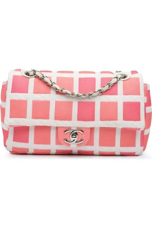 CHANEL Borsa a spalla Grid media in jersey con battente 2013-2014