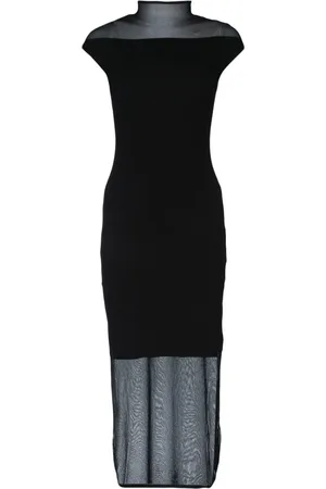 Calvin Klein Abito midi con inserti semi trasparenti