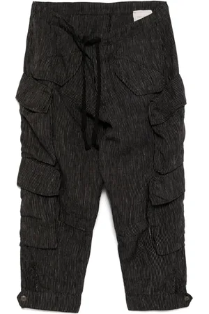 GREG LAUREN Pantaloni crop in lino