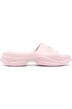 Ganni Sandali slides con logo goffrato