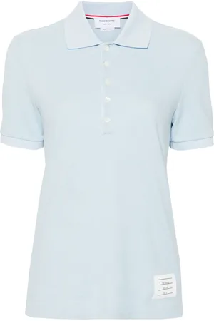 Thom Browne Polo a righe con applicazione logo