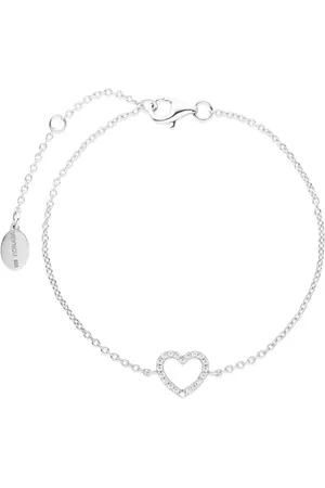 VEYNOU Bracciale Heart in oro bianco 14 carati con diamanti