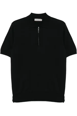 CANALI Polo in cotone con ricamo logo