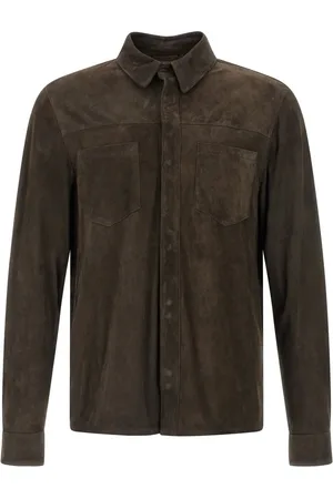 GIORGIO BRATO Camicia in pelle scamosciata