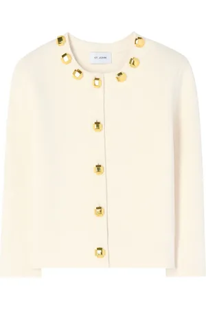 ST. JOHN Cardigan con borchie
