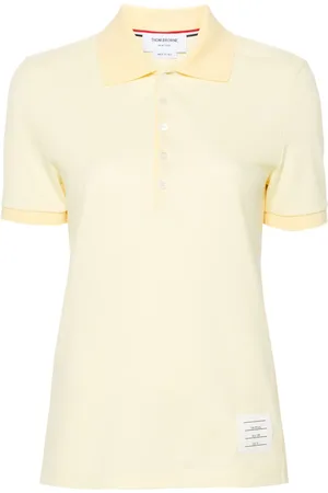 Thom Browne Polo a righe con applicazione logo