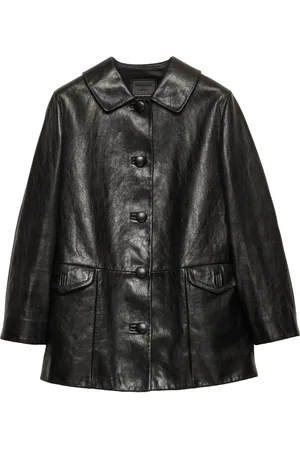 Prada Giacca in pelle con bottoni