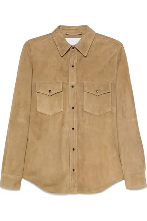 Jacob Cohen Giacca-camicia in pelle scamosciata