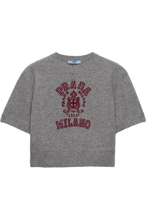 Prada Maglione con logo a intarsi