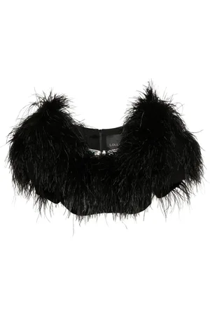 LOULOU Top con dettaglio di piume