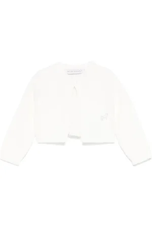 MONNALISA Cardigan con logo di strass