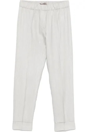 D.EXTERIOR Pantaloni in twill con motivo a spina di pesce