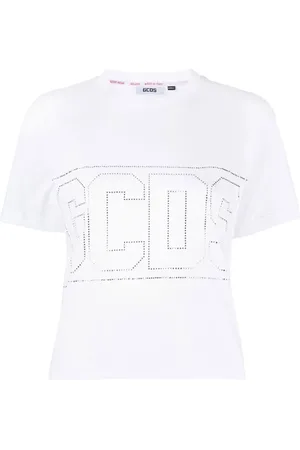 GCDS T-shirt con logo crop