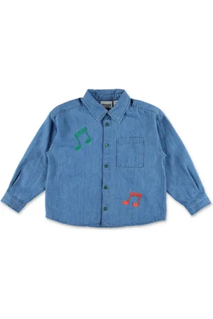 Mini Rodini Camicia con ricamo note musicali