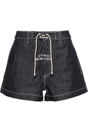 GCDS Shorts denim con ricamo