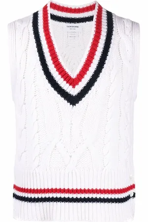 Thom Browne Canotta con bordo RWB