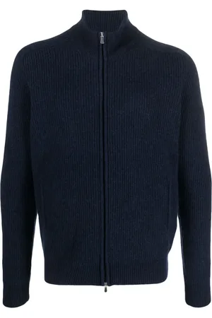 BARBA Cardigan a coste con zip