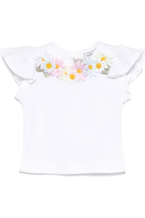 MONNALISA T-shirt con applicazione a fiori