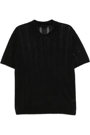 Roberto Collina Polo in maglia traforata