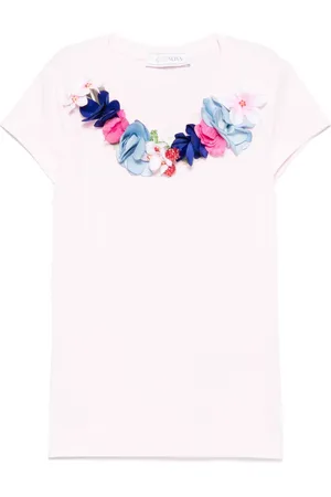 MONNALISA T-shirt con applicazione a fiori
