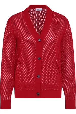 ROSETTA GETTY Cardigan in rete con lavorazione pointelle