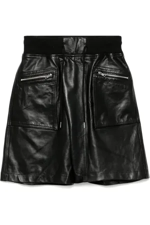 R13 Shorts in pelle con design a incrocio