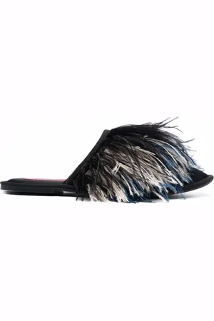 La DoubleJ Slippers con piume