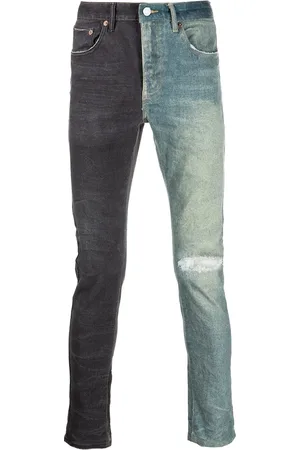 Purple Brand Jeans bicolore con effetto vissuto