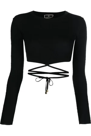 Elisabetta Franchi T-shirt crop con nodo