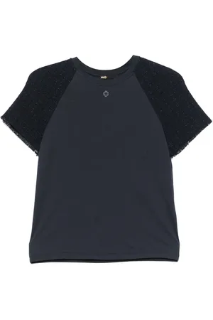 Maje T-shirt con inserti in tweed
