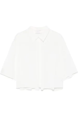 Patrizia Pepe Camicia crop con placca logo