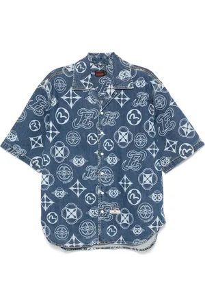 Evisu Camicia denim con monogramma