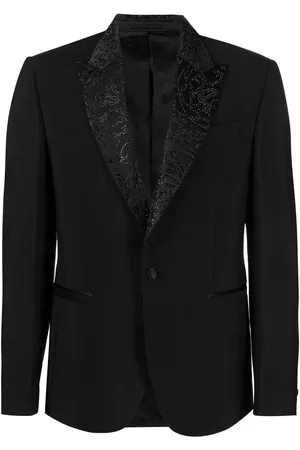 VERSACE Blazer Barocco Silhouette con strass