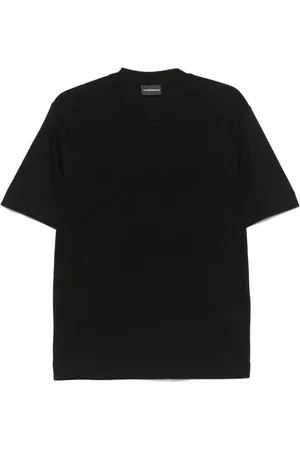 Emporio Armani T-shirt crop con logo jacquard