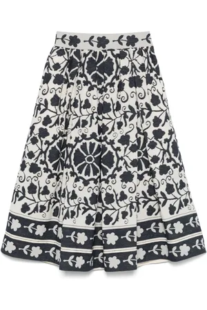 SARA ROKA Gonna con motivo jacquard a fiori