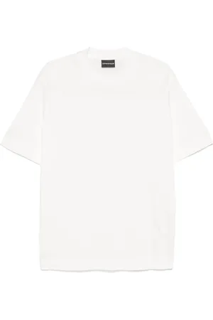 Emporio Armani T-shirt crop con logo jacquard