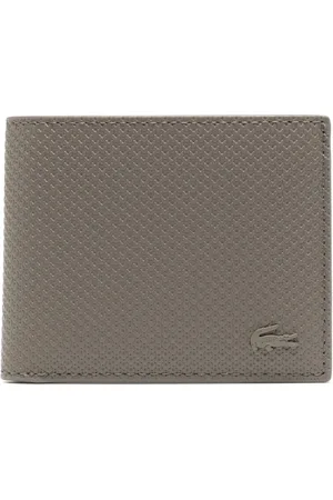 Lacoste Portafoglio bi-fold piccolo in pelle piqué