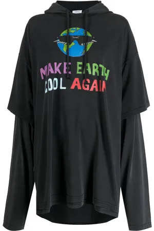 Vetements Felpa Cool Earth con cappuccio