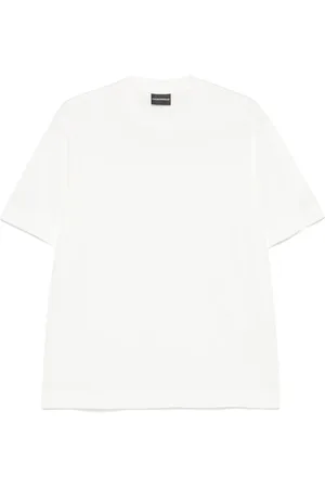 Emporio Armani T-shirt crop con logo jacquard