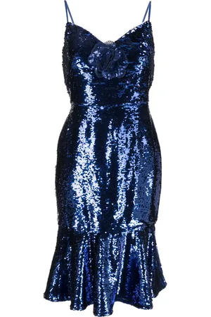 Marchesa Notte Abito midi Magnolia con paillettes