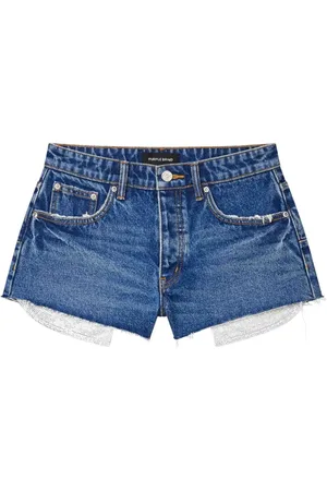Purple Brand Shorts denim con strass