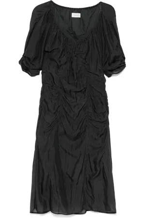 LEMAIRE Abito midi in chiffon di seta
