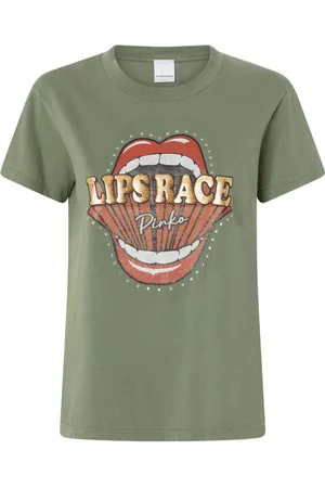 Pinko T-shirt Lips Race Mouth con stampa