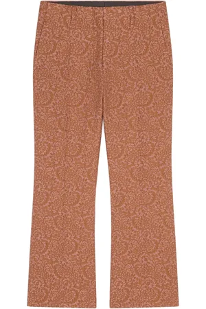 DRIES VAN NOTEN Pantaloni con fantasia jacquard