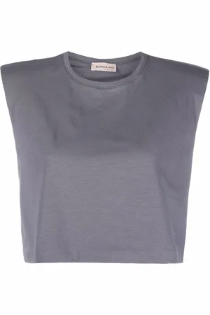 BLANCA Top crop smanicato
