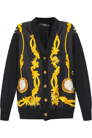 VERSACE Cardigan in lana e seta
