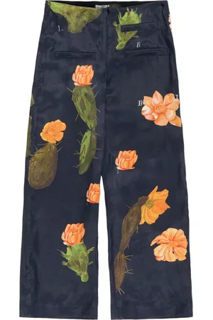 Bimba y Lola Pantaloni dritti con stampa Cactus