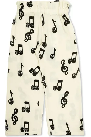 Mini Rodini Pantaloni con stampa note musicali