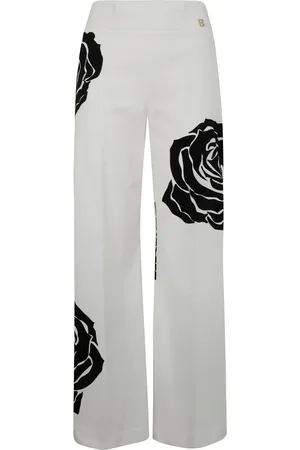 Blugirl Pantaloni con motivo rose